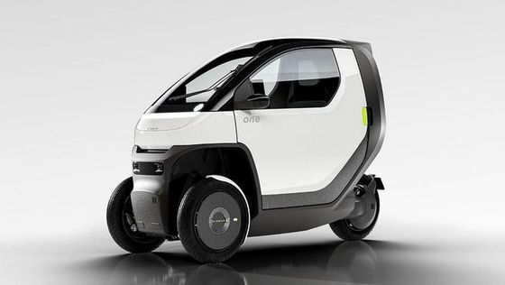 Mini ev car@ Nimbus One A, kasaba seyahatleri için 50mph'ye kadar hız alabilen kompakt, eğimli etrike